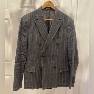 Too Snyder Double Breasted Linen Blazer
